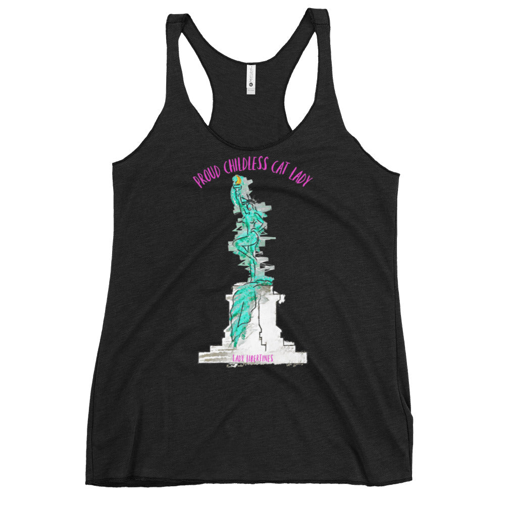 Proud Childless Cat Lady Women's Racerback Tank