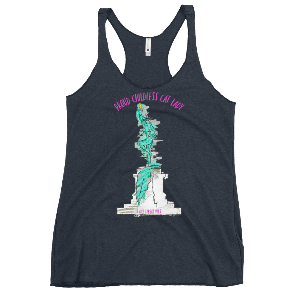 Proud Childless Cat Lady Women's Racerback Tank