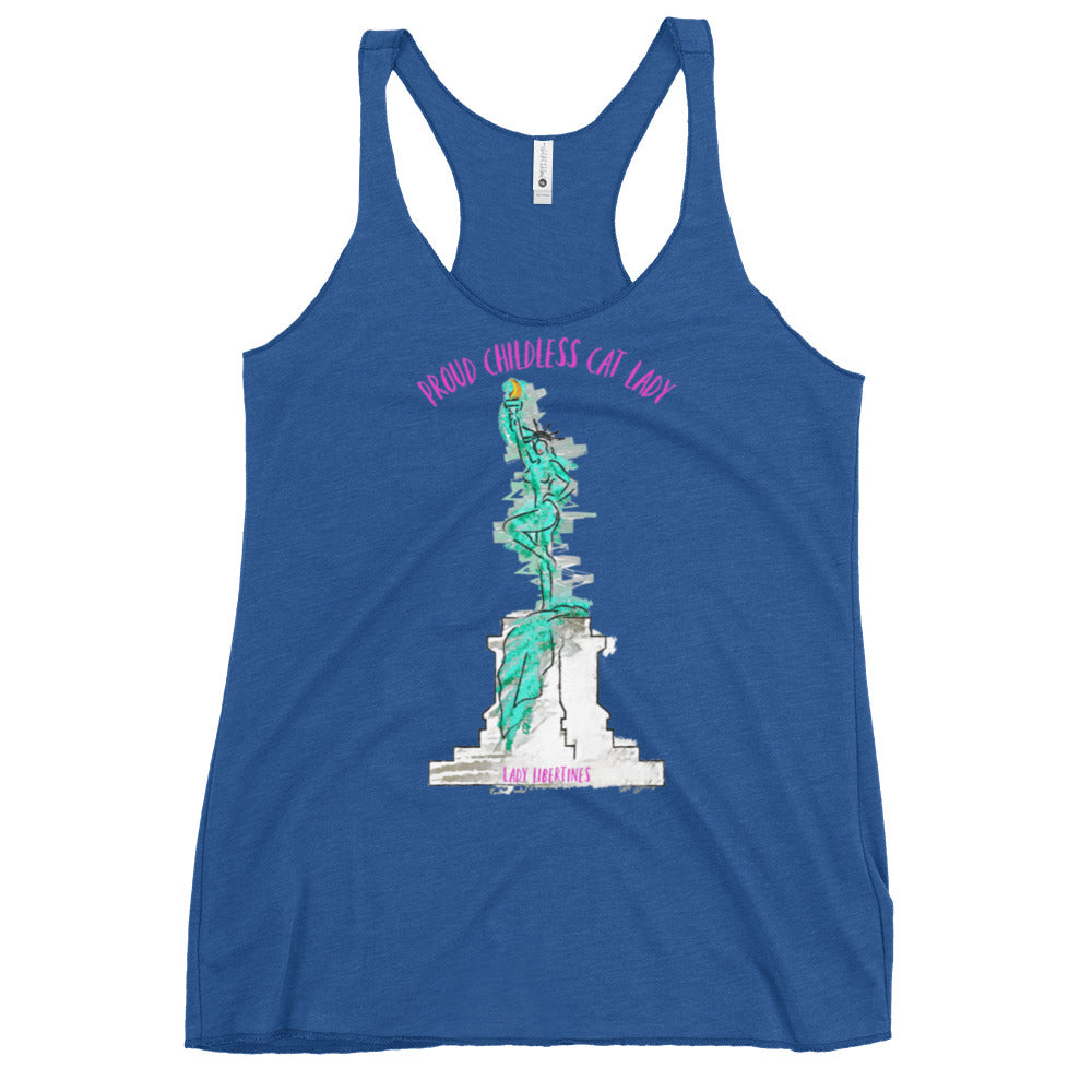 Proud Childless Cat Lady Women's Racerback Tank