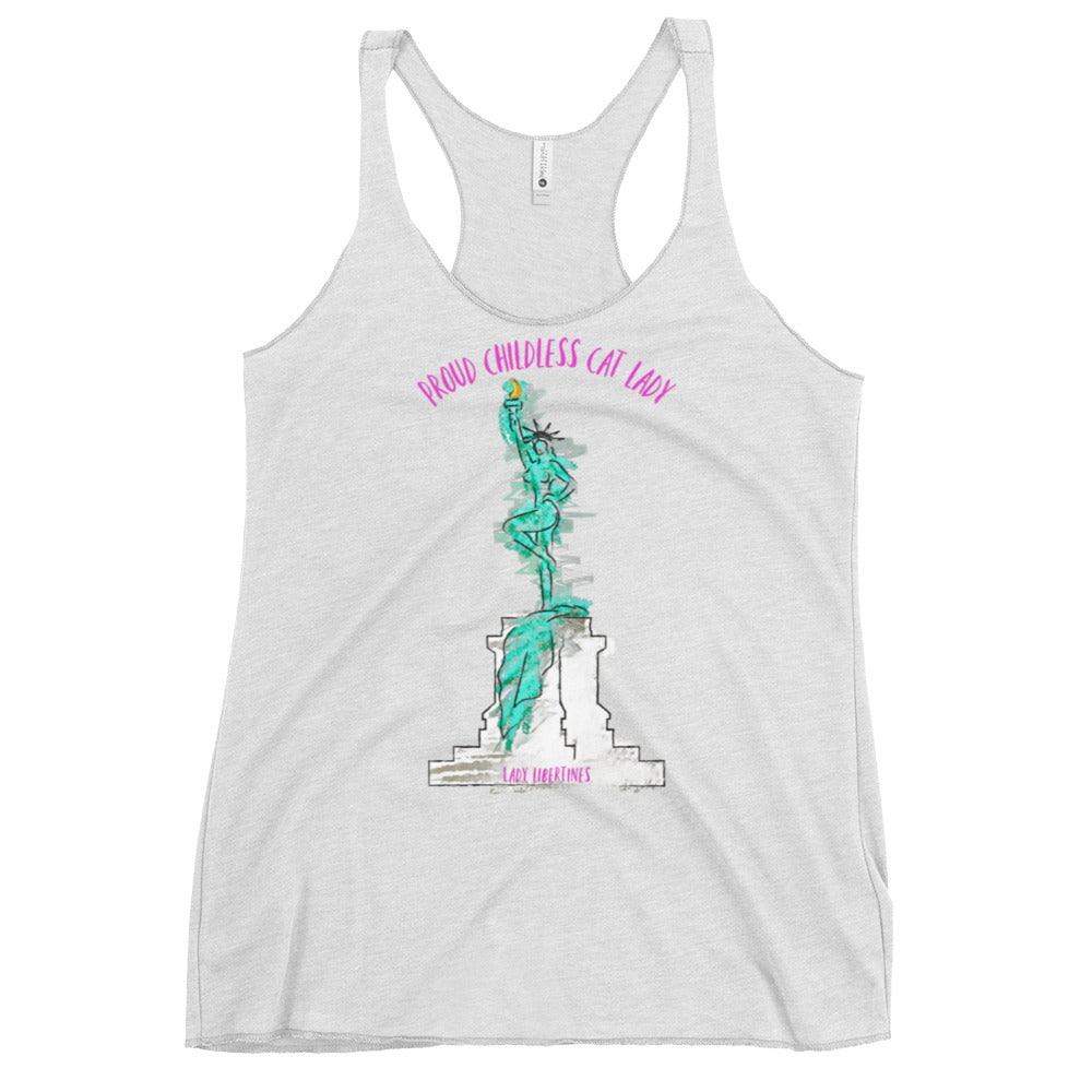 Proud Childless Cat Lady Women's Racerback Tank